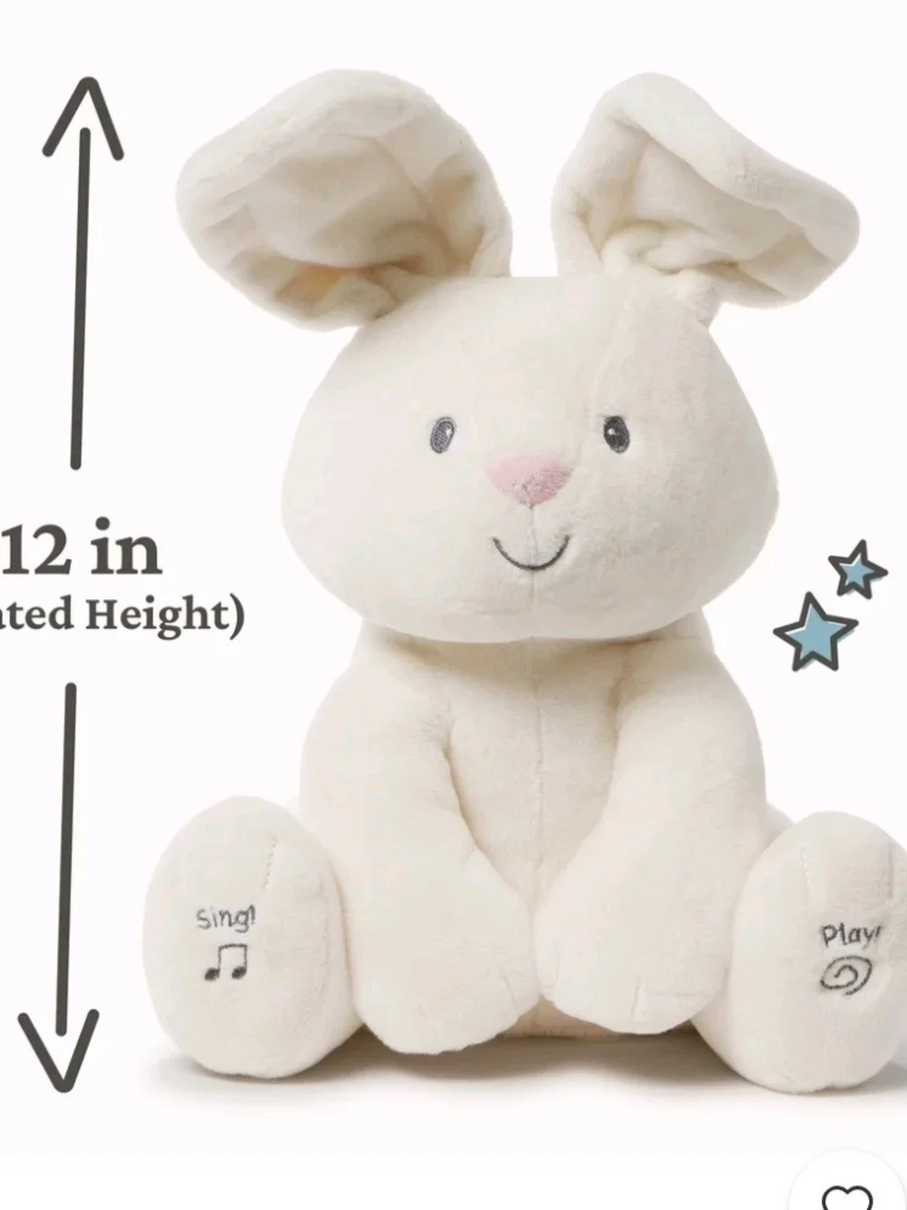 Gund Cream Plush Bunny Stuffed Animal - Soft Beige Cuddle Toy Sing.